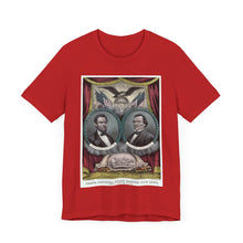 Load image into Gallery viewer, Abraham Lincoln and Andrew Johnson 1864 Campaign Banner T-Shirt