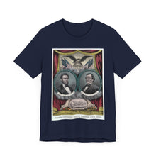 Load image into Gallery viewer, Abraham Lincoln and Andrew Johnson 1864 Campaign Banner T-Shirt