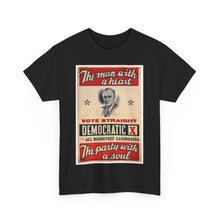 Load image into Gallery viewer, FDR "The Man with a Heart - The Party with a Soul" 1940 Campaign Poster T-Shirt