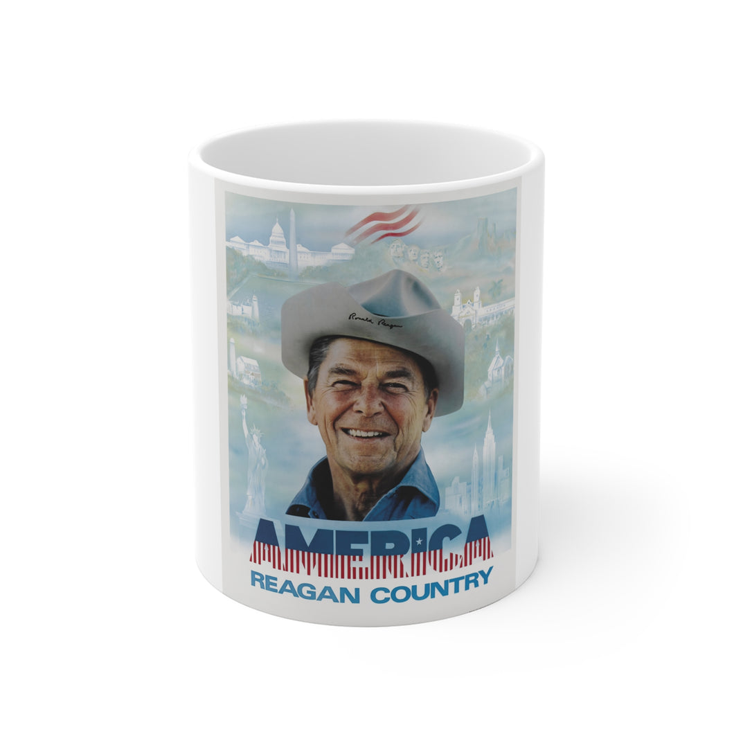 America: Reagan Country 1980 Campaign Poster 11oz Mug