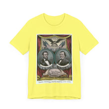 Load image into Gallery viewer, Abraham Lincoln and Andrew Johnson 1864 Campaign Banner T-Shirt