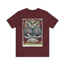 Load image into Gallery viewer, Abraham Lincoln and Andrew Johnson 1864 Campaign Banner T-Shirt