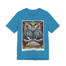 Load image into Gallery viewer, Abraham Lincoln and Andrew Johnson 1864 Campaign Banner T-Shirt