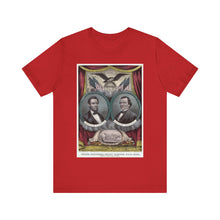 Load image into Gallery viewer, Abraham Lincoln and Andrew Johnson 1864 Campaign Banner T-Shirt