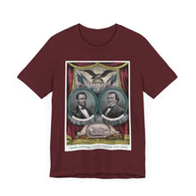 Load image into Gallery viewer, Abraham Lincoln and Andrew Johnson 1864 Campaign Banner T-Shirt