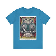 Load image into Gallery viewer, Abraham Lincoln and Andrew Johnson 1864 Campaign Banner T-Shirt