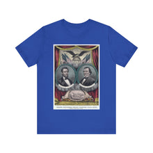 Load image into Gallery viewer, Abraham Lincoln and Andrew Johnson 1864 Campaign Banner T-Shirt