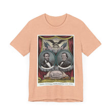 Load image into Gallery viewer, Abraham Lincoln and Andrew Johnson 1864 Campaign Banner T-Shirt