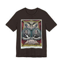 Load image into Gallery viewer, Abraham Lincoln and Andrew Johnson 1864 Campaign Banner T-Shirt