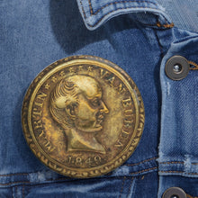 Load image into Gallery viewer, Martin Van Buren 1848 Brass Shell Locket Pin