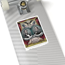 Load image into Gallery viewer, Abraham Lincoln and Andrew Johnson 1864 Campaign Banner Sticker