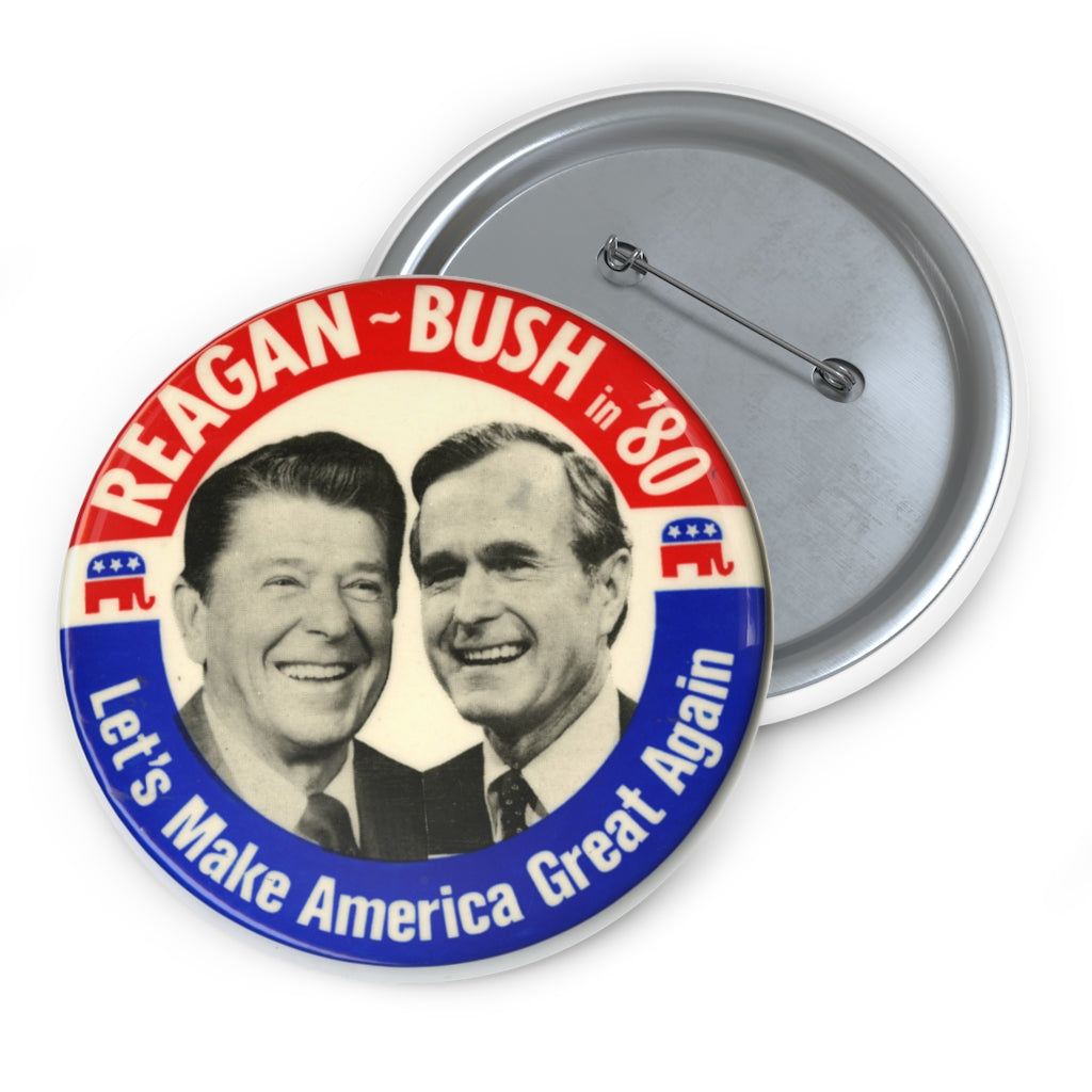 Ronald Reagan George H.W. Bush 1980 Campaign Button – Political