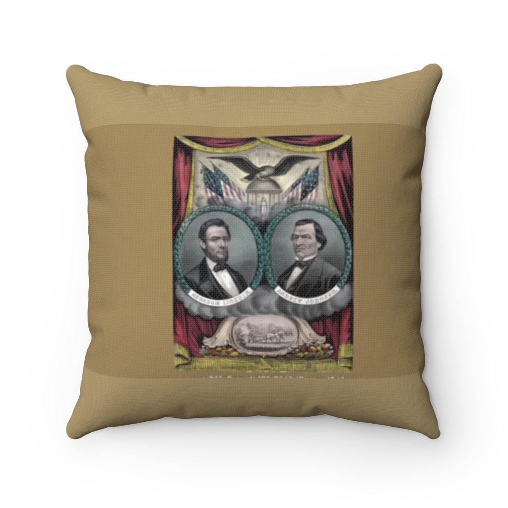Abraham Lincoln 1864 Spun Polyester Square Pillow