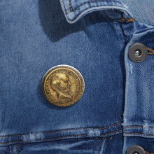 Load image into Gallery viewer, Martin Van Buren 1848 Brass Shell Locket Pin