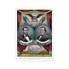 Load image into Gallery viewer, Abraham Lincoln and Andrew Johnson 1864 Campaign Banner Sticker