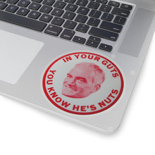 Load image into Gallery viewer, "In Your Guts, You Know He's Nuts" 1964 Anti-Goldwater Sticker