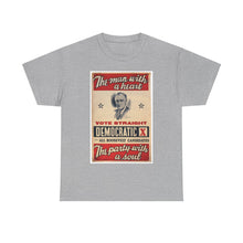 Load image into Gallery viewer, FDR &quot;The Man with a Heart - The Party with a Soul&quot; 1940 Campaign Poster T-Shirt
