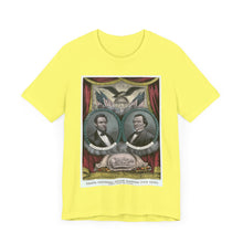 Load image into Gallery viewer, Abraham Lincoln and Andrew Johnson 1864 Campaign Banner T-Shirt
