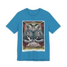 Load image into Gallery viewer, Abraham Lincoln and Andrew Johnson 1864 Campaign Banner T-Shirt
