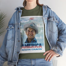 Load image into Gallery viewer, America: Reagan Country 1980 Campaign Poster Unisex Heavy Cotton T-Shirt
