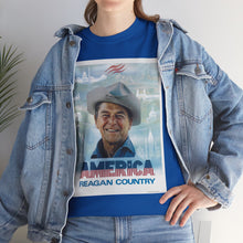 Load image into Gallery viewer, America: Reagan Country 1980 Campaign Poster Unisex Heavy Cotton T-Shirt
