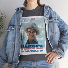 Load image into Gallery viewer, America: Reagan Country 1980 Campaign Poster Unisex Heavy Cotton T-Shirt
