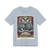 Load image into Gallery viewer, Abraham Lincoln and Andrew Johnson 1864 Campaign Banner T-Shirt
