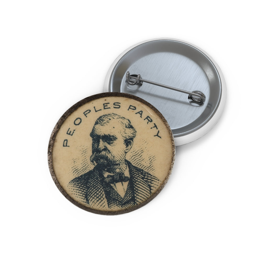 James B. Weaver 1892 People's Party Pin (Reprinted from a Photograph)
