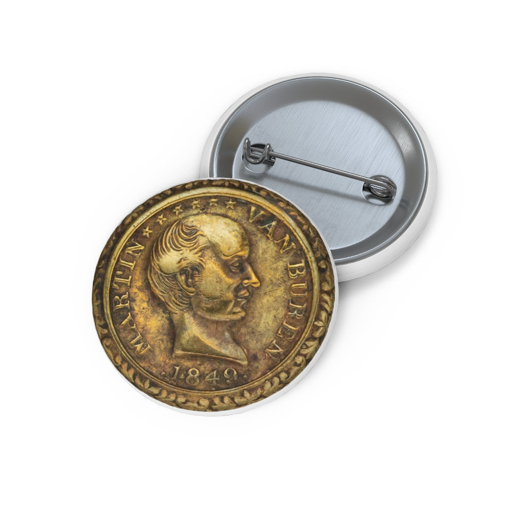 Martin Van Buren 1848 Brass Shell Locket Pin