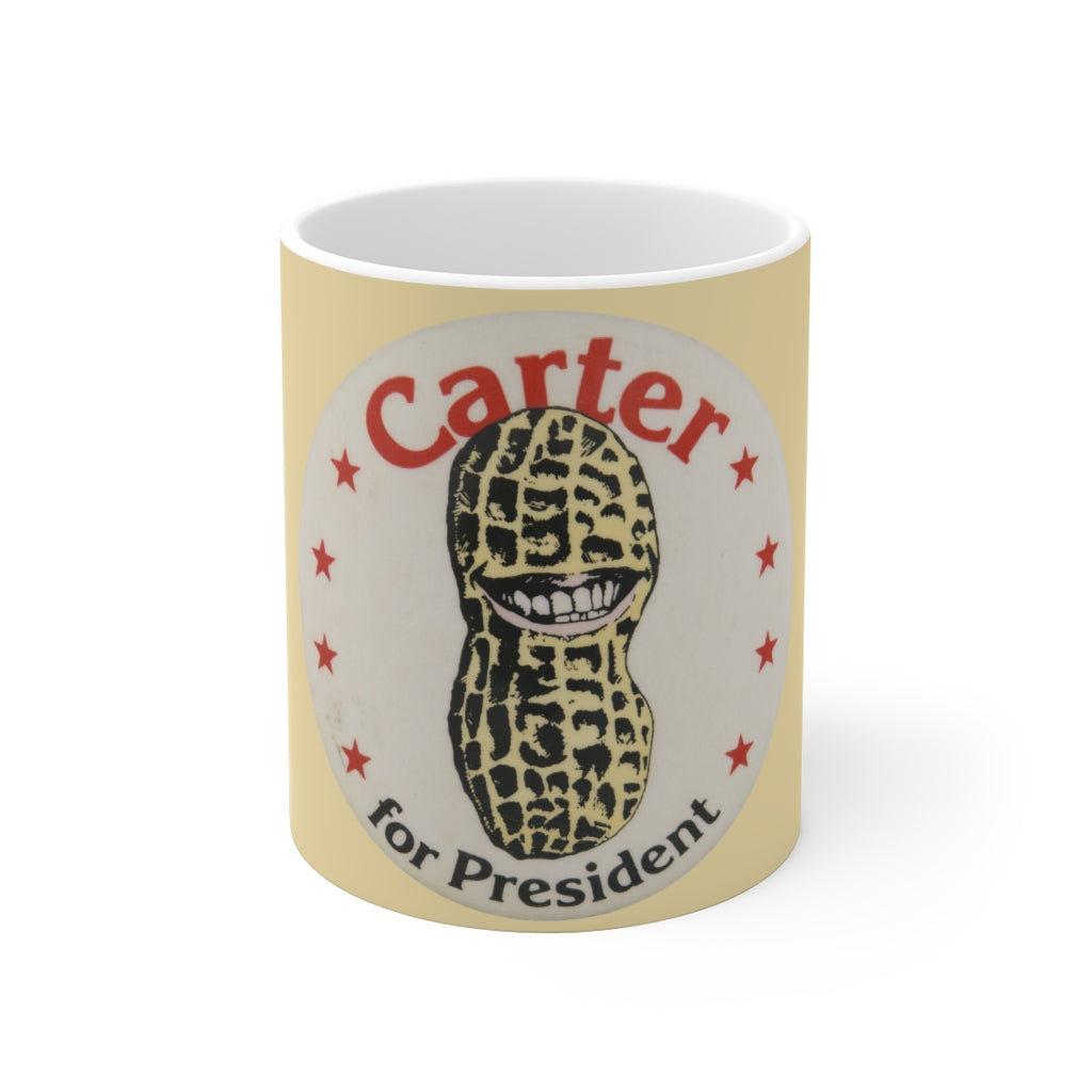 Carter for President 1976 Peanut Brigade Pin 11oz Mug
