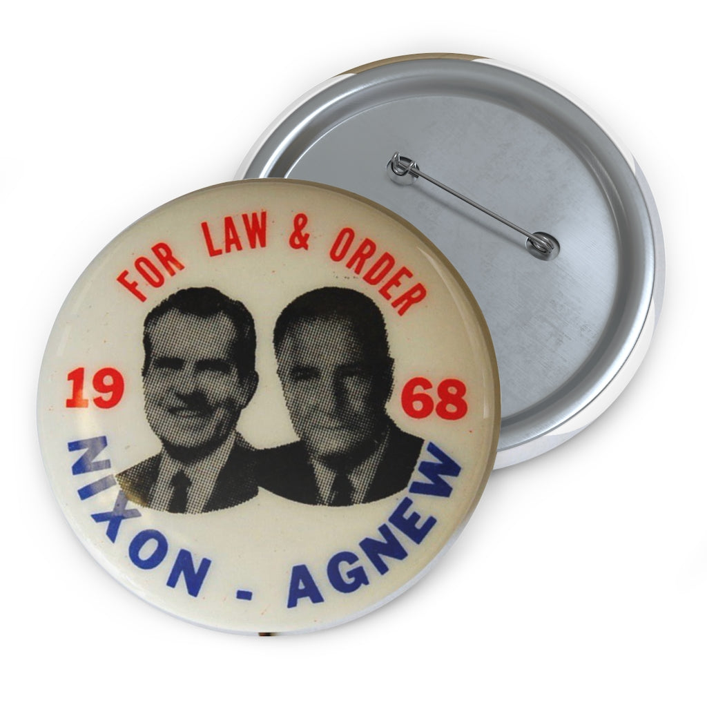 Nixon-Agnew 1968 For Law and Order Campaign Pin