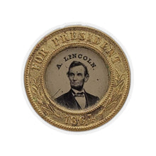 Load image into Gallery viewer, Photo of the Abraham Lincoln 1864 Campaign Pin Printed on a Sticker
