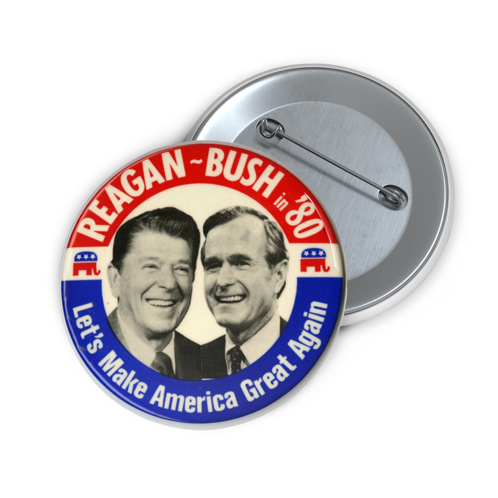 Ronald Reagan George H.W. Bush 1980 Campaign Button – Political